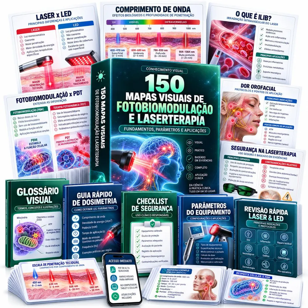 150 Mapas Visuais de Fotobiomodulação e Laserterapia